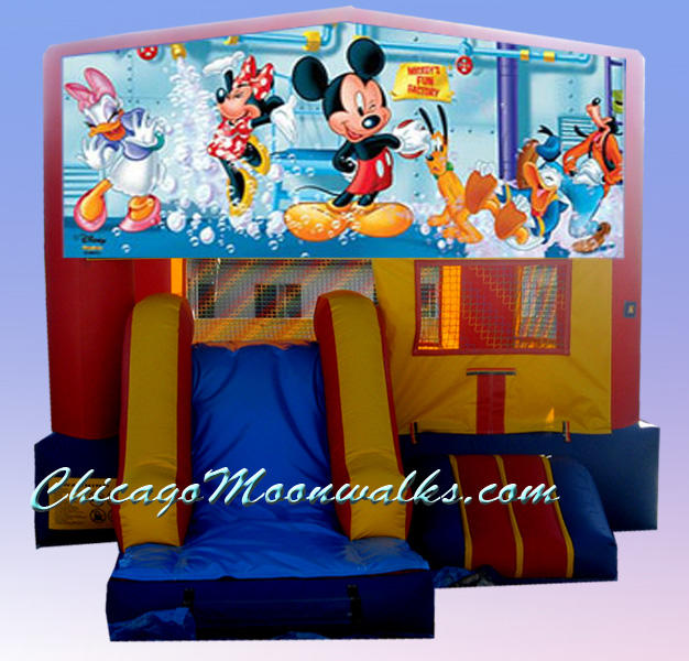 Mickey Mouse 3 in 1 Inflatable Combo Bounce House Rental Chicago Illinois
